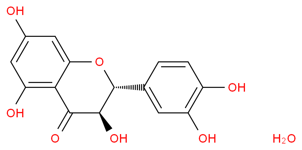 (±)-Taxifolin hydrate_分子结构_CAS_24198-97-8(anhydrous))