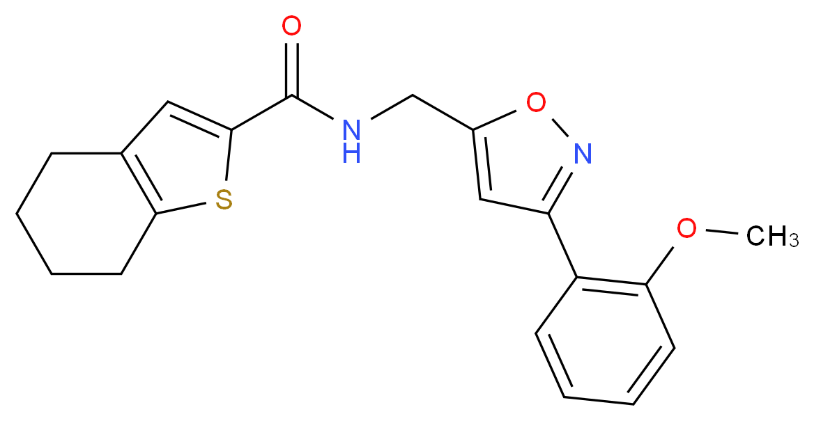 N-{[3-(2-methoxyphenyl)-5-isoxazolyl]methyl}-4,5,6,7-tetrahydro-1-benzothiophene-2-carboxamide_分子结构_CAS_)