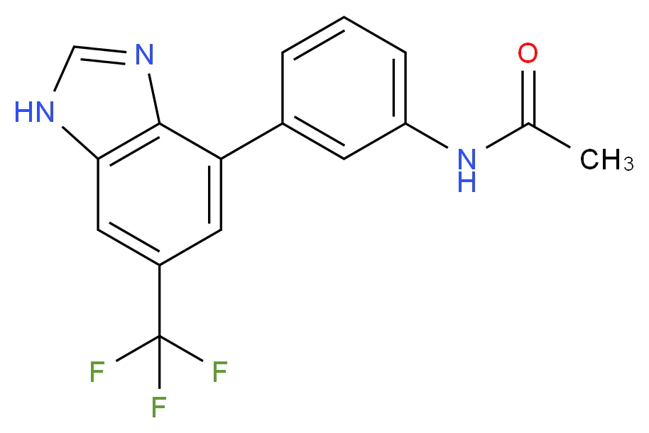 N-{3-[6-(trifluoromethyl)-1H-benzimidazol-4-yl]phenyl}acetamide_分子结构_CAS_)