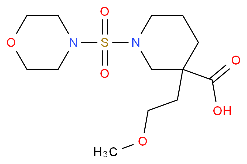 3-(2-methoxyethyl)-1-(4-morpholinylsulfonyl)-3-piperidinecarboxylic acid_分子结构_CAS_)
