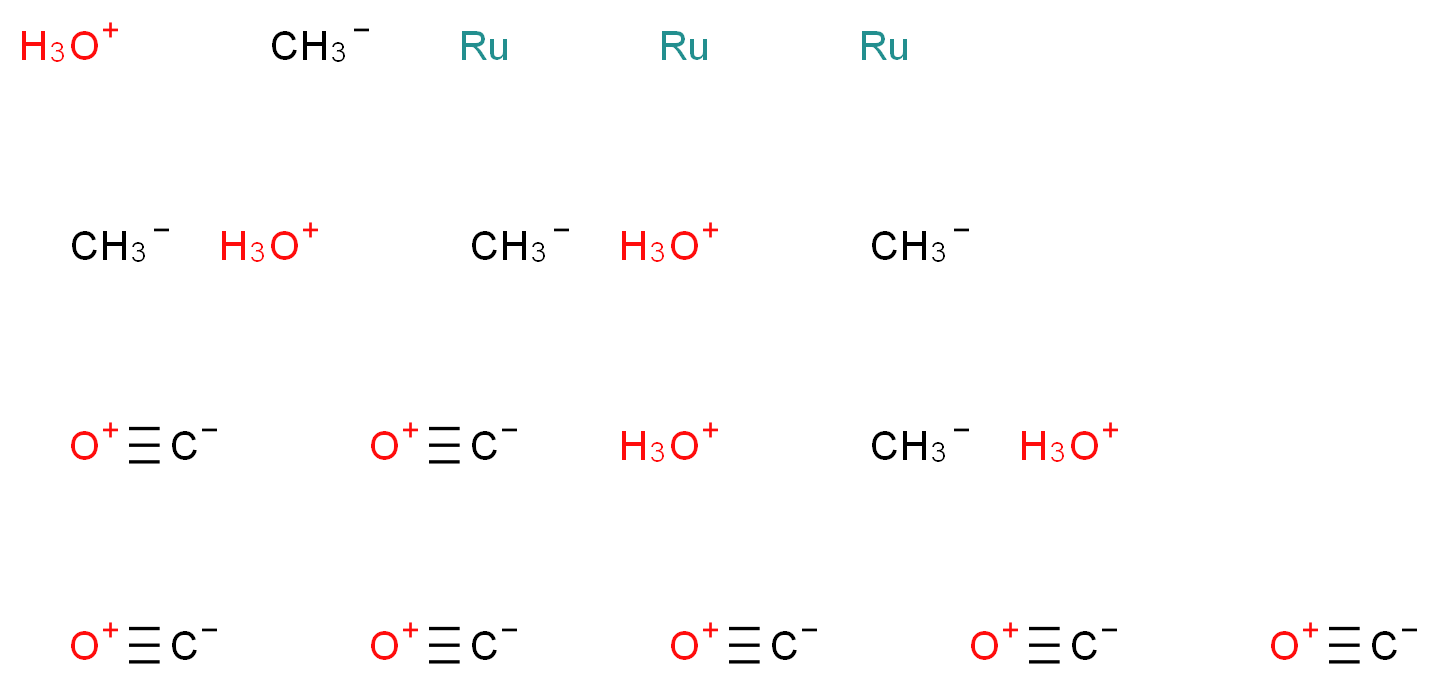 pentaoxidanium heptakis(methanidylidyneoxidanium) triruthenium pentamethanide_分子结构_CAS_15243-33-1