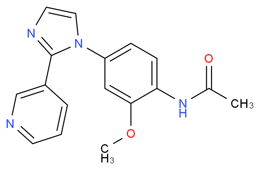 N-[2-methoxy-4-(2-pyridin-3-yl-1H-imidazol-1-yl)phenyl]acetamide_分子结构_CAS_)
