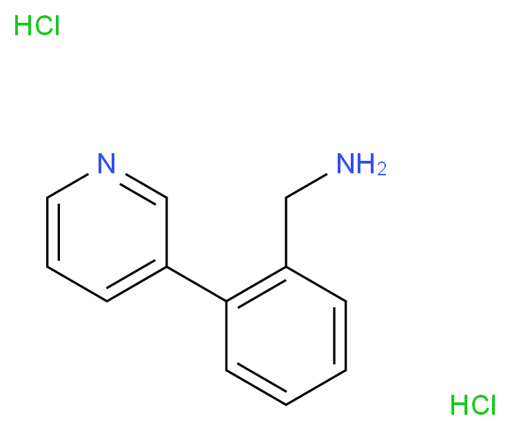 2-(Pyridin-3-yl)benzylamine dihydrochloride 97%_分子结构_CAS_859833-18-4)