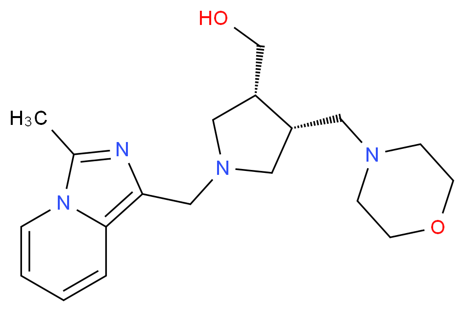 [(3R*,4S*)-1-[(3-methylimidazo[1,5-a]pyridin-1-yl)methyl]-4-(morpholin-4-ylmethyl)pyrrolidin-3-yl]methanol_分子结构_CAS_)
