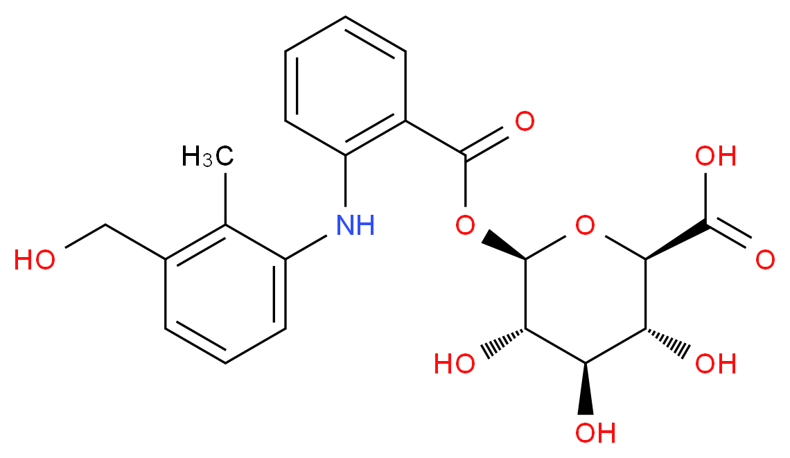 (2R,3R,4R,5S,6R)-3,4,5-trihydroxy-6-(2-{[3-(hydroxymethyl)-2-methylphenyl]amino}benzoyloxy)oxane-2-carboxylic acid_分子结构_CAS_152832-29-6