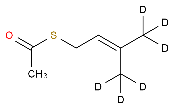 1-{[3-(<sup>2</sup>H<sub>3</sub>)methyl(4,4,4-<sup>2</sup>H<sub>3</sub>)but-2-en-1-yl]sulfanyl}ethan-1-one_分子结构_CAS_1189502-84-8