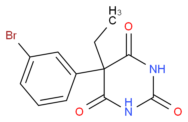 5-(3-bromophenyl)-5-ethyl-1,3-diazinane-2,4,6-trione_分子结构_CAS_3865-10-9