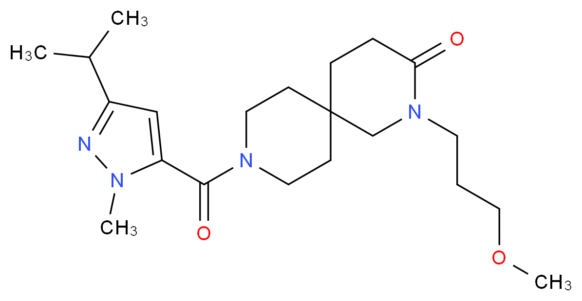 9-[(3-isopropyl-1-methyl-1H-pyrazol-5-yl)carbonyl]-2-(3-methoxypropyl)-2,9-diazaspiro[5.5]undecan-3-one_分子结构_CAS_)