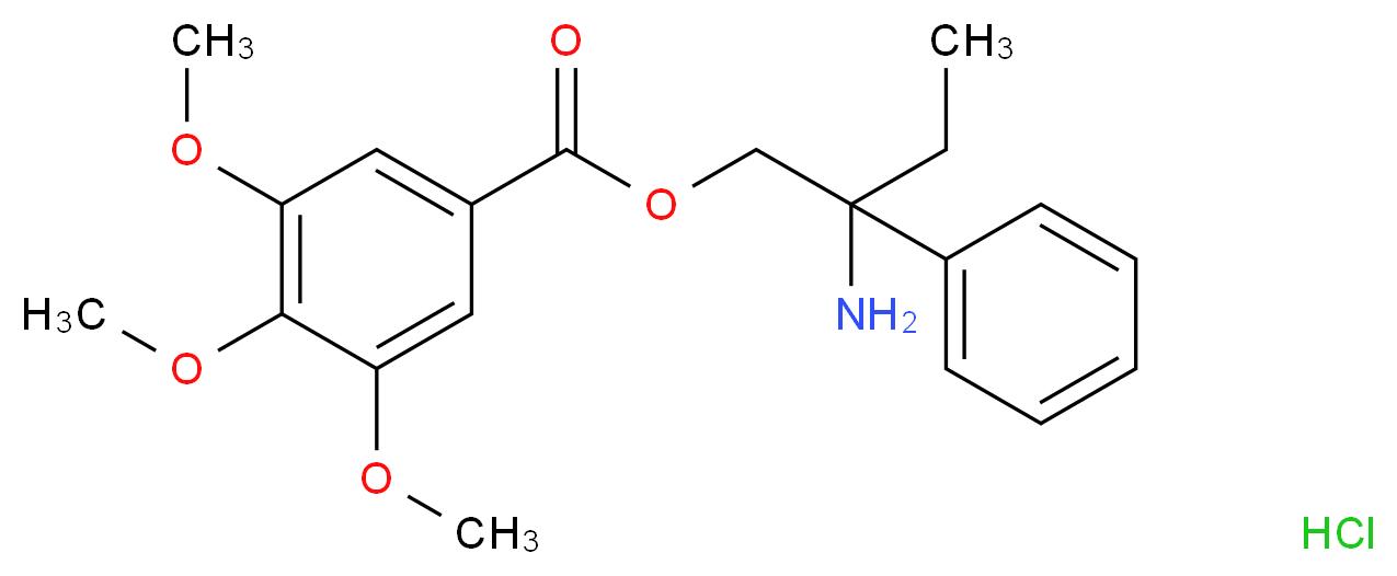 2-amino-2-phenylbutyl 3,4,5-trimethoxybenzoate hydrochloride_分子结构_CAS_84333-60-8