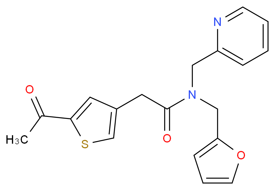 2-(5-acetyl-3-thienyl)-N-(2-furylmethyl)-N-(pyridin-2-ylmethyl)acetamide_分子结构_CAS_)