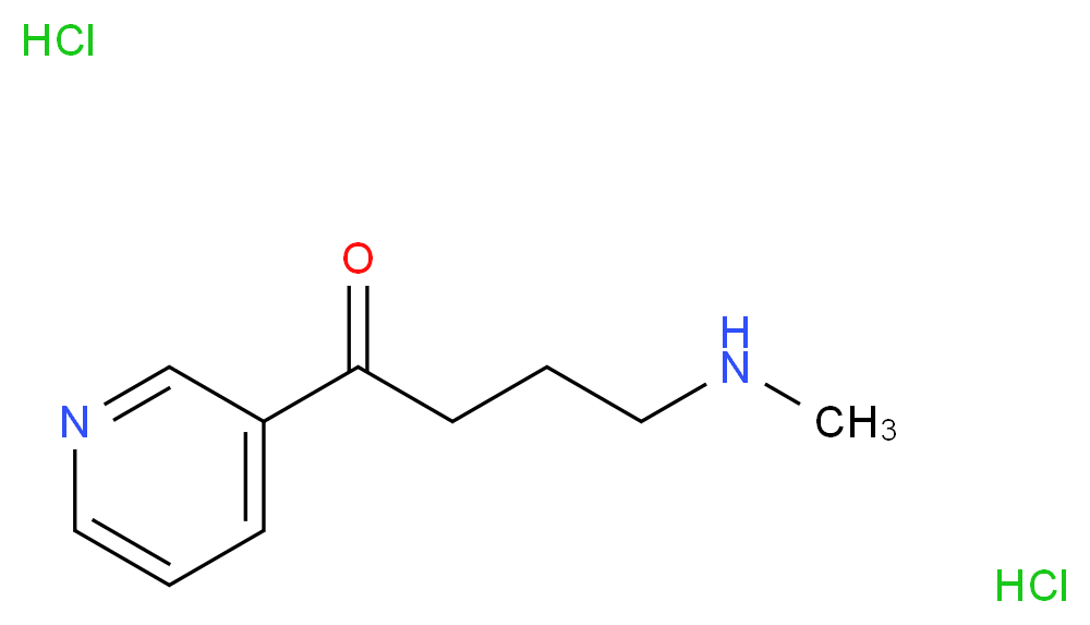 4-(methylamino)-1-(pyridin-3-yl)butan-1-one dihydrochloride_分子结构_CAS_66093-90-1