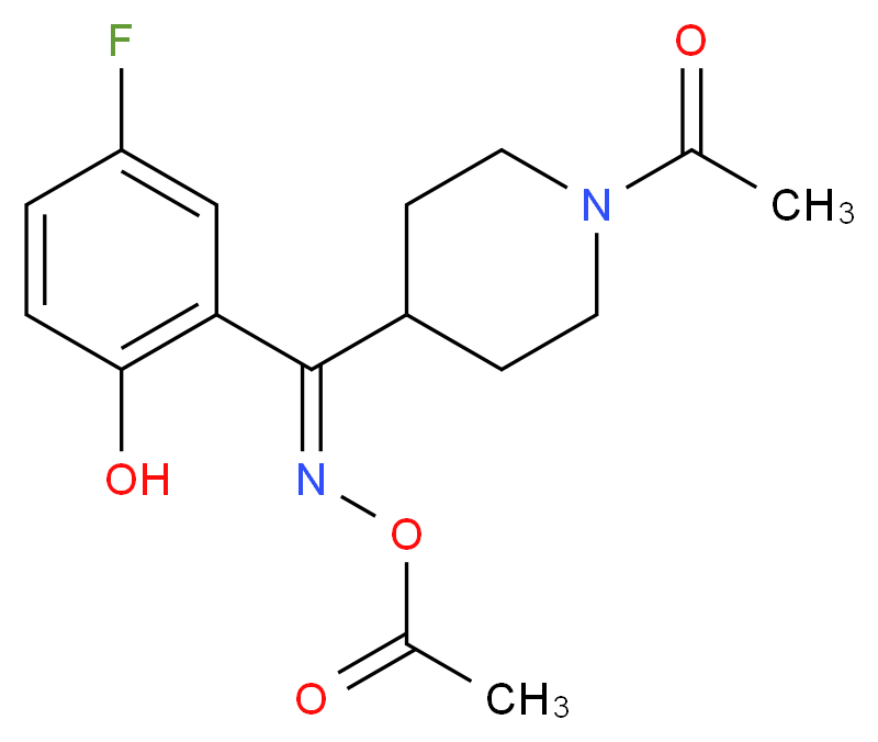 (E)-[(1-acetylpiperidin-4-yl)(5-fluoro-2-hydroxyphenyl)methylidene]amino acetate_分子结构_CAS_84163-52-0