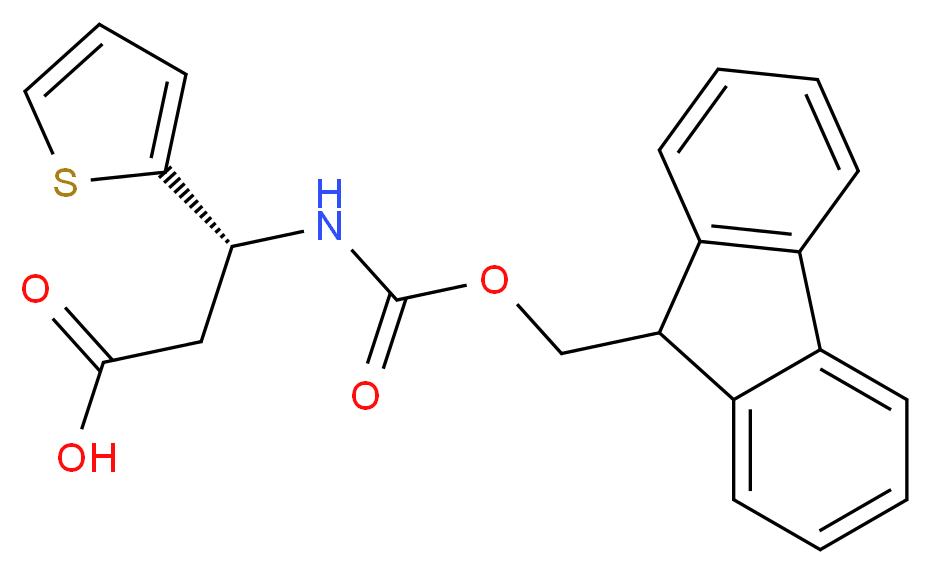 (3R)-3-({[(9H-fluoren-9-yl)methoxy]carbonyl}amino)-3-(thiophen-2-yl)propanoic acid_分子结构_CAS_511272-45-0