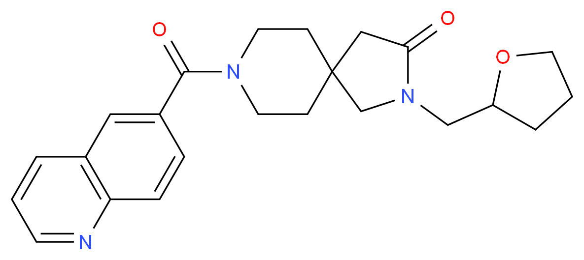 8-(6-quinolinylcarbonyl)-2-(tetrahydro-2-furanylmethyl)-2,8-diazaspiro[4.5]decan-3-one_分子结构_CAS_)