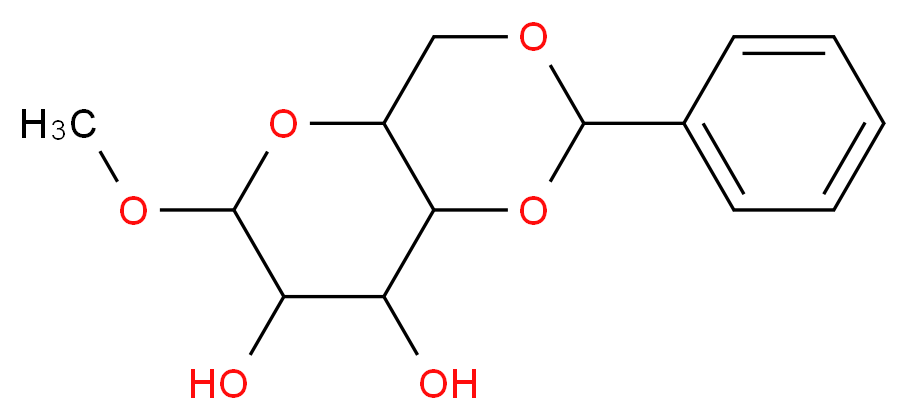 甲基4,6-O-苯亚甲基-α-D-吡喃葡萄糖苷_分子结构_CAS_3162-96-7)