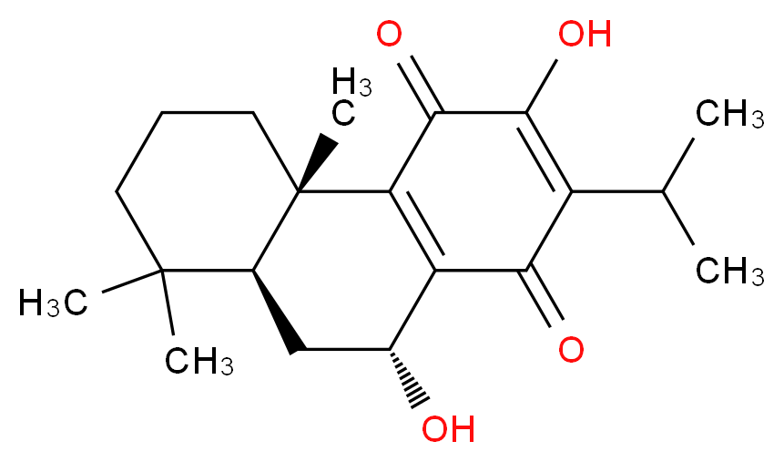 (4bS,8aS,10R)-3,10-dihydroxy-4b,8,8-trimethyl-2-(propan-2-yl)-1,4,4b,5,6,7,8,8a,9,10-decahydrophenanthrene-1,4-dione_分子结构_CAS_21887-01-4