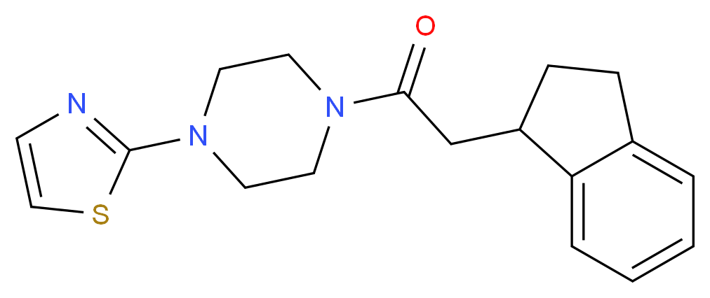 1-(2,3-dihydro-1H-inden-1-ylacetyl)-4-(1,3-thiazol-2-yl)piperazine_分子结构_CAS_)