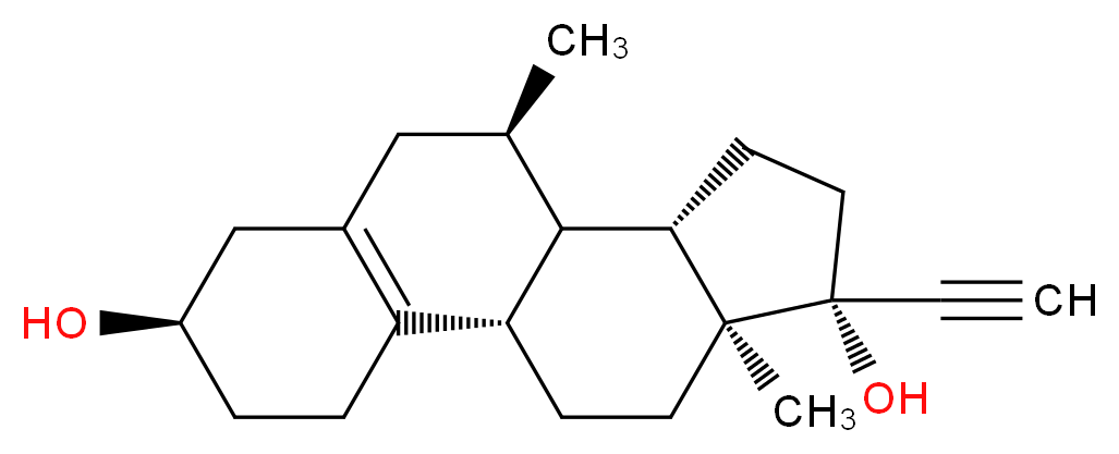 (1S,5R,9R,10R,11S,14R,15S)-14-ethynyl-9,15-dimethyltetracyclo[8.7.0.0<sup>2</sup>,<sup>7</sup>.0<sup>1</sup><sup>1</sup>,<sup>1</sup><sup>5</sup>]heptadec-2(7)-ene-5,14-diol_分子结构_CAS_100239-44-9