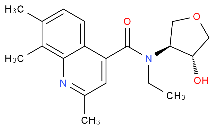 N-ethyl-N-[(3S*,4R*)-4-hydroxytetrahydro-3-furanyl]-2,7,8-trimethyl-4-quinolinecarboxamide_分子结构_CAS_)