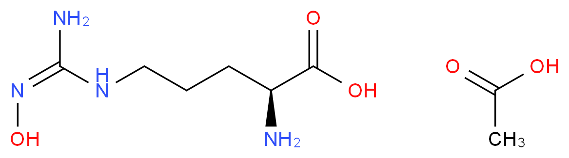 (2S)-2-amino-5-[(Z)-2-hydroxycarbamimidamido]pentanoic acid; acetic acid_分子结构_CAS_53598-01-9