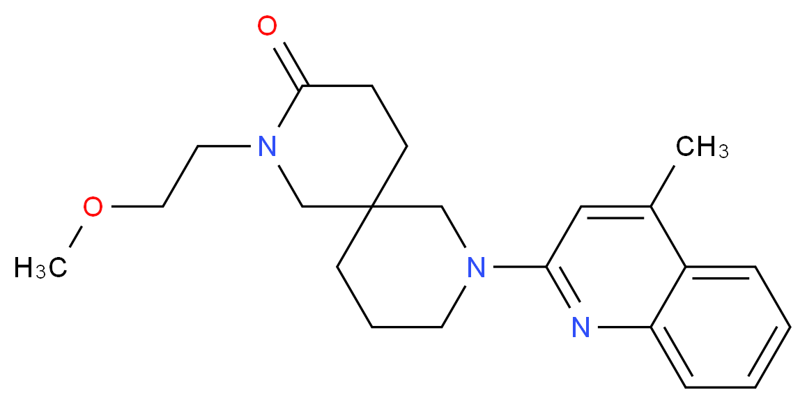 2-(2-methoxyethyl)-8-(4-methyl-2-quinolinyl)-2,8-diazaspiro[5.5]undecan-3-one_分子结构_CAS_)