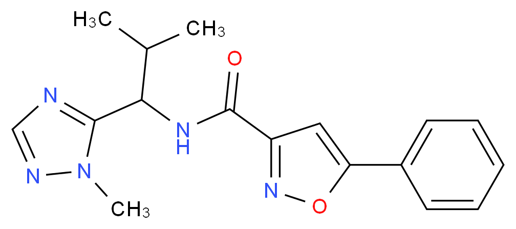 N-[2-methyl-1-(1-methyl-1H-1,2,4-triazol-5-yl)propyl]-5-phenyl-3-isoxazolecarboxamide_分子结构_CAS_)