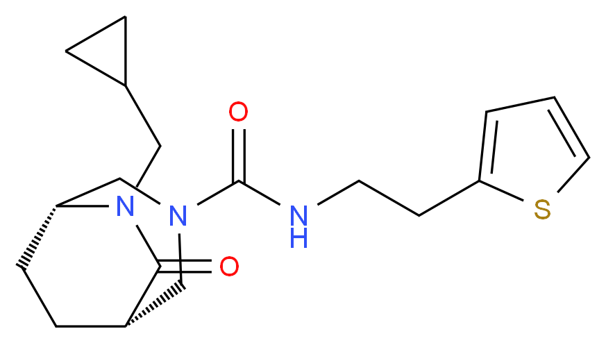 (1S*,5R*)-6-(cyclopropylmethyl)-7-oxo-N-[2-(2-thienyl)ethyl]-3,6-diazabicyclo[3.2.2]nonane-3-carboxamide_分子结构_CAS_)