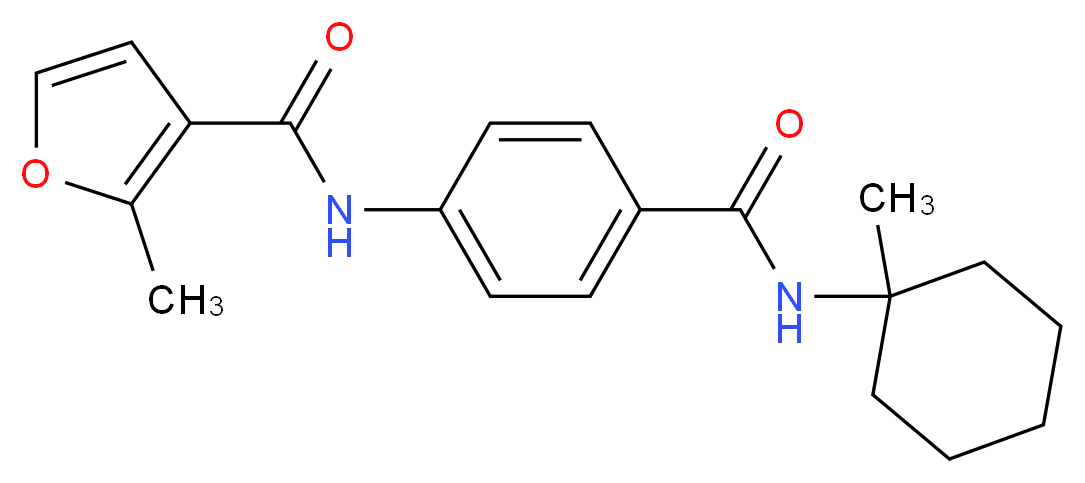 2-methyl-N-(4-{[(1-methylcyclohexyl)amino]carbonyl}phenyl)-3-furamide_分子结构_CAS_)