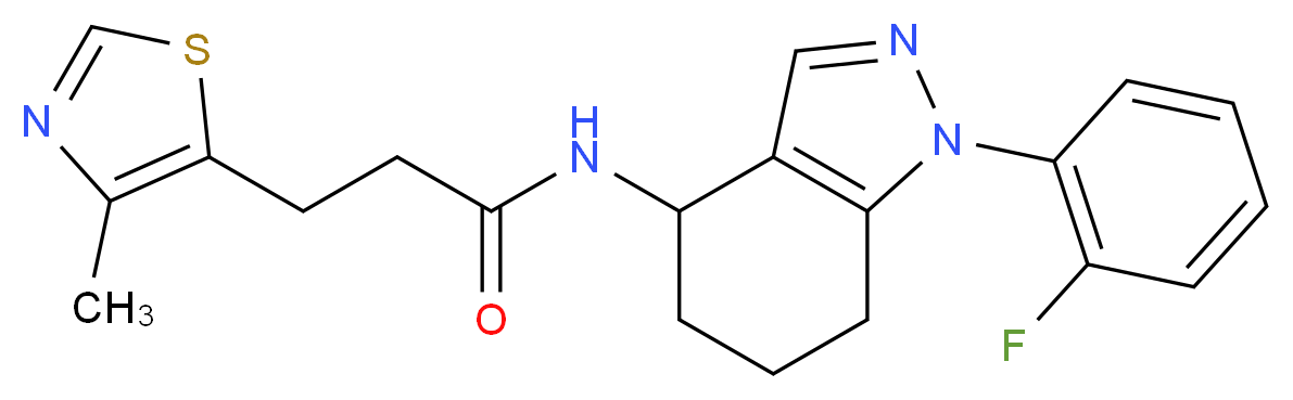 N-[1-(2-fluorophenyl)-4,5,6,7-tetrahydro-1H-indazol-4-yl]-3-(4-methyl-1,3-thiazol-5-yl)propanamide_分子结构_CAS_)