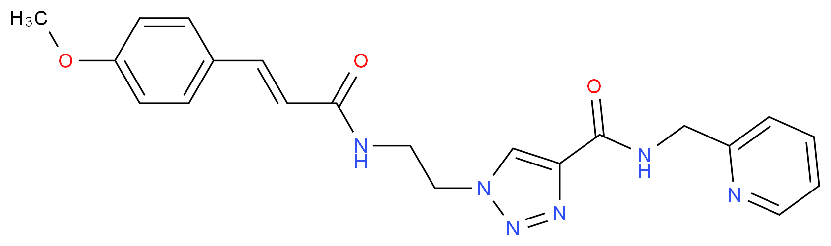 1-(2-{[(2E)-3-(4-methoxyphenyl)-2-propenoyl]amino}ethyl)-N-(2-pyridinylmethyl)-1H-1,2,3-triazole-4-carboxamide_分子结构_CAS_)
