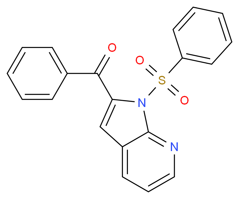 2-benzoyl-1-(benzenesulfonyl)-1H-pyrrolo[2,3-b]pyridine_分子结构_CAS_1198283-74-7