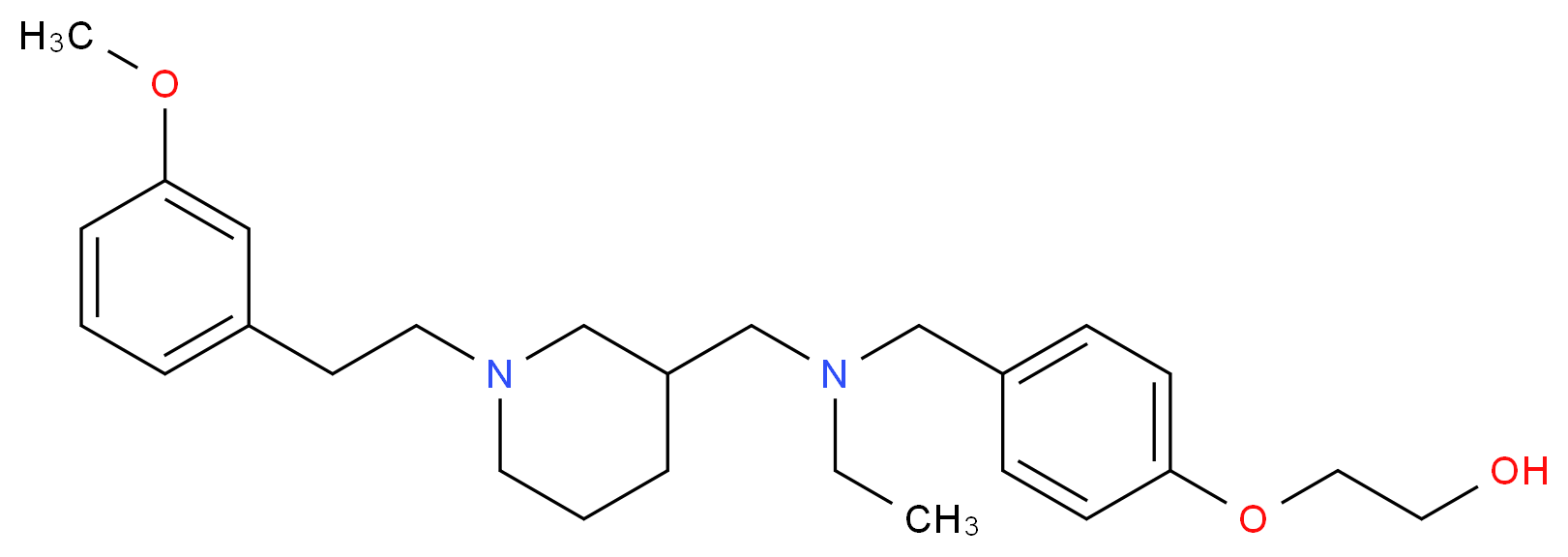 2-(4-{[ethyl({1-[2-(3-methoxyphenyl)ethyl]-3-piperidinyl}methyl)amino]methyl}phenoxy)ethanol_分子结构_CAS_)