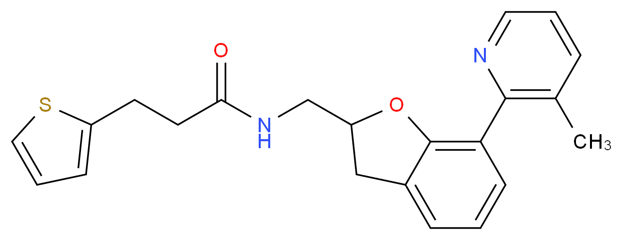 N-{[7-(3-methyl-2-pyridinyl)-2,3-dihydro-1-benzofuran-2-yl]methyl}-3-(2-thienyl)propanamide_分子结构_CAS_)