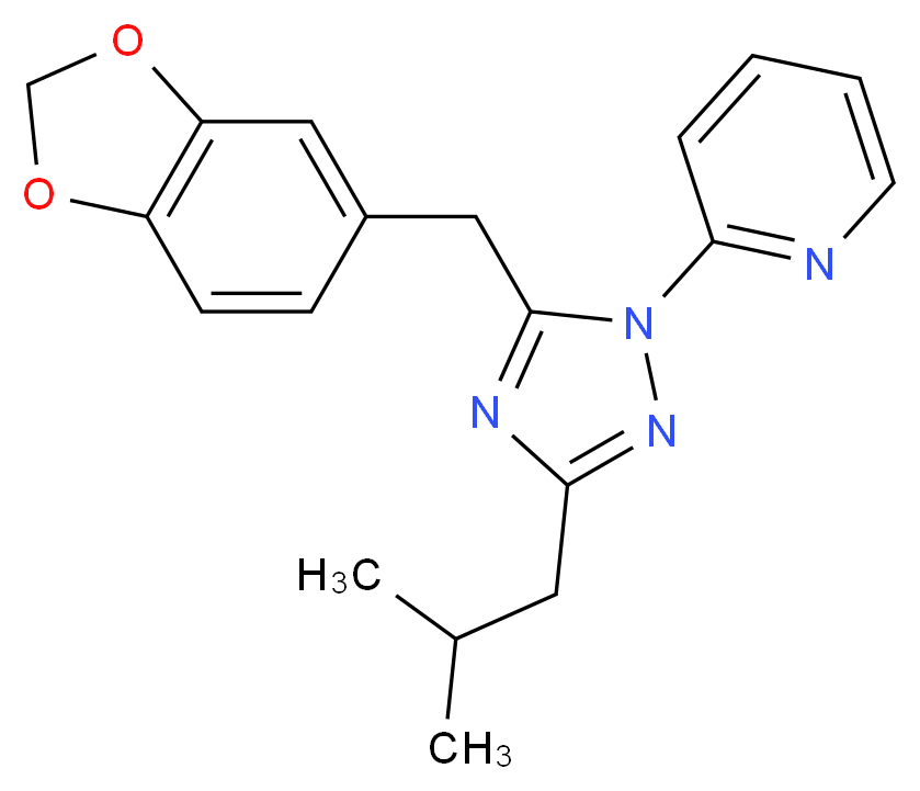 2-[5-(1,3-benzodioxol-5-ylmethyl)-3-isobutyl-1H-1,2,4-triazol-1-yl]pyridine_分子结构_CAS_)