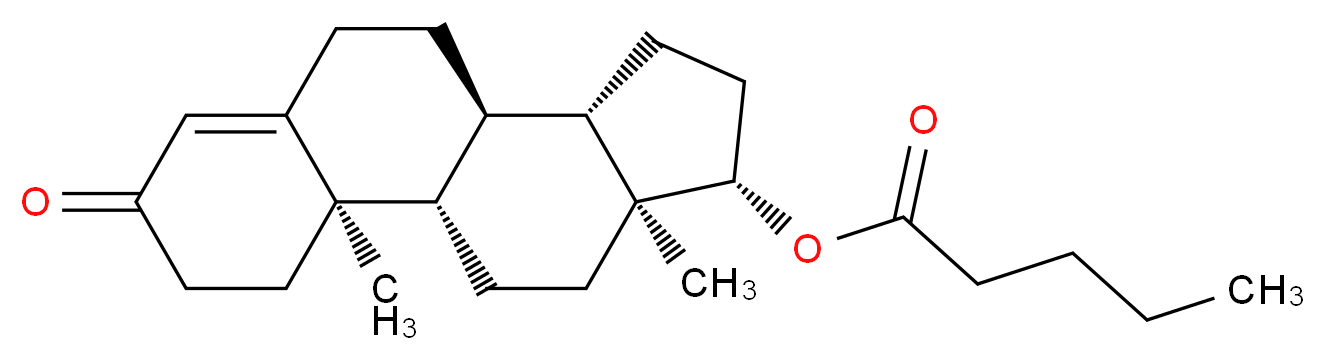 (1S,2R,10R,11S,14S,15S)-2,15-dimethyl-5-oxotetracyclo[8.7.0.0<sup>2</sup>,<sup>7</sup>.0<sup>1</sup><sup>1</sup>,<sup>1</sup><sup>5</sup>]heptadec-6-en-14-yl pentanoate_分子结构_CAS_3129-43-9