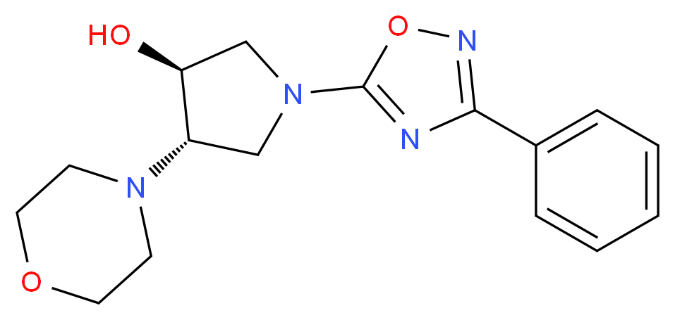 (3S*,4S*)-4-(4-morpholinyl)-1-(3-phenyl-1,2,4-oxadiazol-5-yl)-3-pyrrolidinol_分子结构_CAS_)