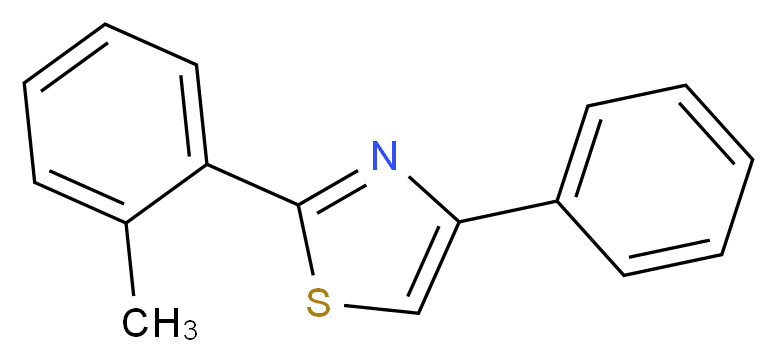 2-(2-methylphenyl)-4-phenyl-1,3-thiazole_分子结构_CAS_70031-55-9