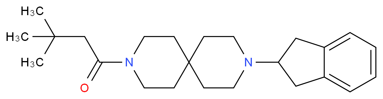 3-(2,3-dihydro-1H-inden-2-yl)-9-(3,3-dimethylbutanoyl)-3,9-diazaspiro[5.5]undecane_分子结构_CAS_)