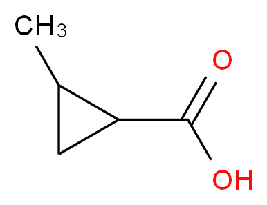 2-甲基环丙烷羧酸,顺式 + 反式_分子结构_CAS_29555-02-0)