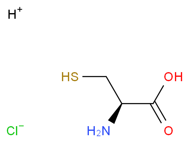 hydrogen (2R)-2-amino-3-sulfanylpropanoic acid chloride_分子结构_CAS_52-89-1