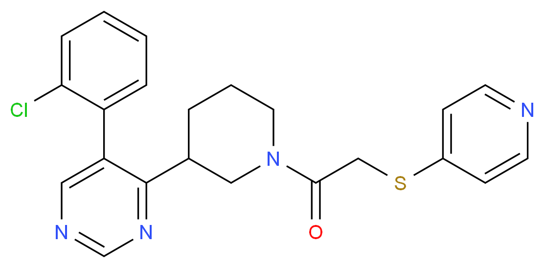5-(2-chlorophenyl)-4-{1-[(4-pyridinylthio)acetyl]-3-piperidinyl}pyrimidine_分子结构_CAS_)