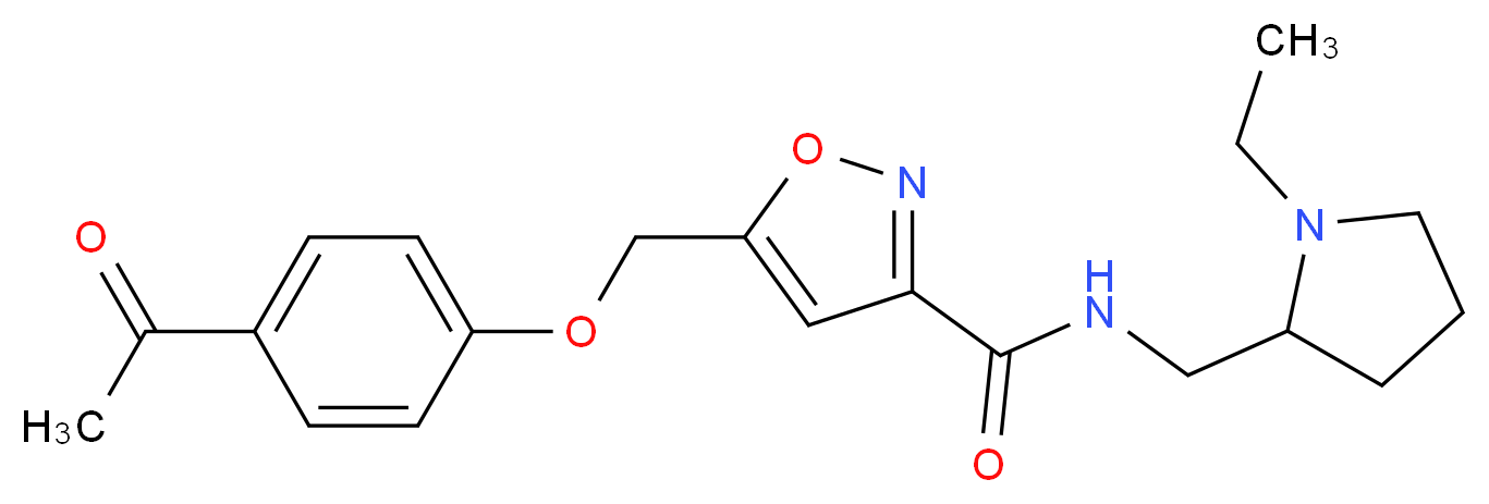 5-[(4-acetylphenoxy)methyl]-N-[(1-ethyl-2-pyrrolidinyl)methyl]-3-isoxazolecarboxamide_分子结构_CAS_)