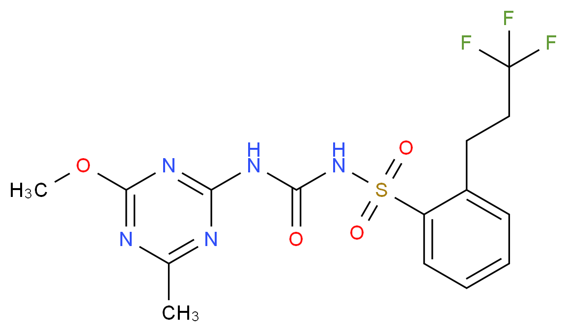 3-(4-methoxy-6-methyl-1,3,5-triazin-2-yl)-1-[2-(3,3,3-trifluoropropyl)benzenesulfonyl]urea_分子结构_CAS_94125-34-5