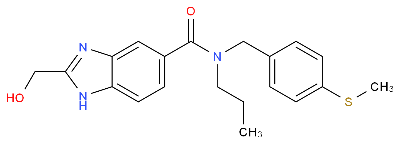 2-(hydroxymethyl)-N-[4-(methylthio)benzyl]-N-propyl-1H-benzimidazole-5-carboxamide_分子结构_CAS_)