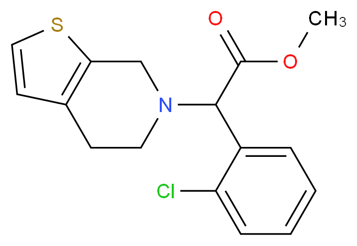 Methyl 2-(2-chlorophenyl)-2-(4,5-dihydrothieno[2,3-c]pyridin-6(7H)-yl)acetate_分子结构_CAS_144457-43-2)