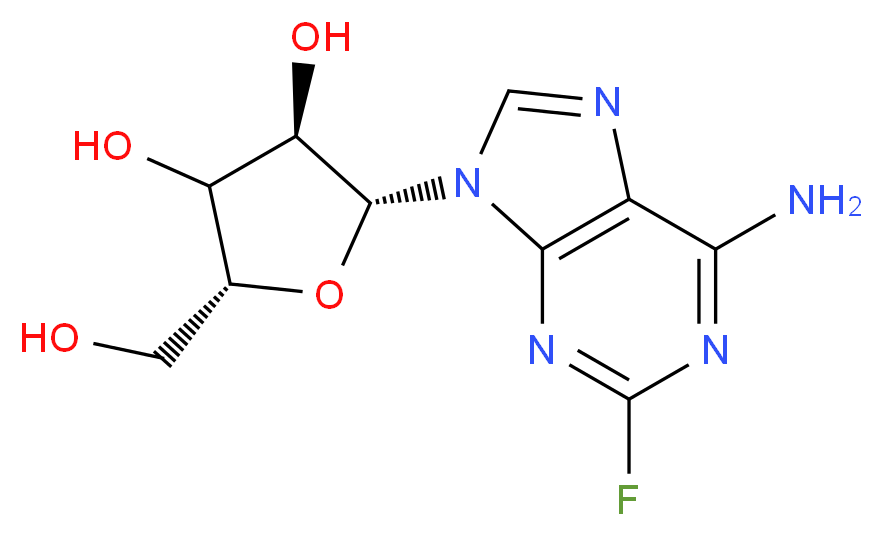 (2R,3R,5R)-2-(6-amino-2-fluoro-9H-purin-9-yl)-5-(hydroxymethyl)oxolane-3,4-diol_分子结构_CAS_21679-14-1