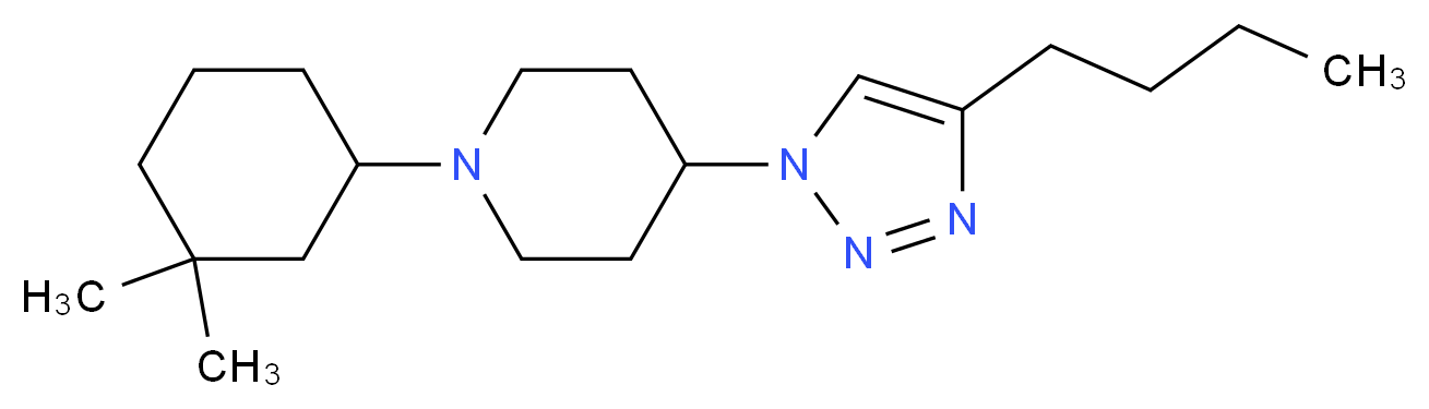 4-(4-butyl-1H-1,2,3-triazol-1-yl)-1-(3,3-dimethylcyclohexyl)piperidine_分子结构_CAS_)