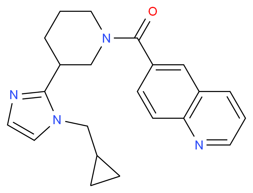 6-({3-[1-(cyclopropylmethyl)-1H-imidazol-2-yl]piperidin-1-yl}carbonyl)quinoline_分子结构_CAS_)