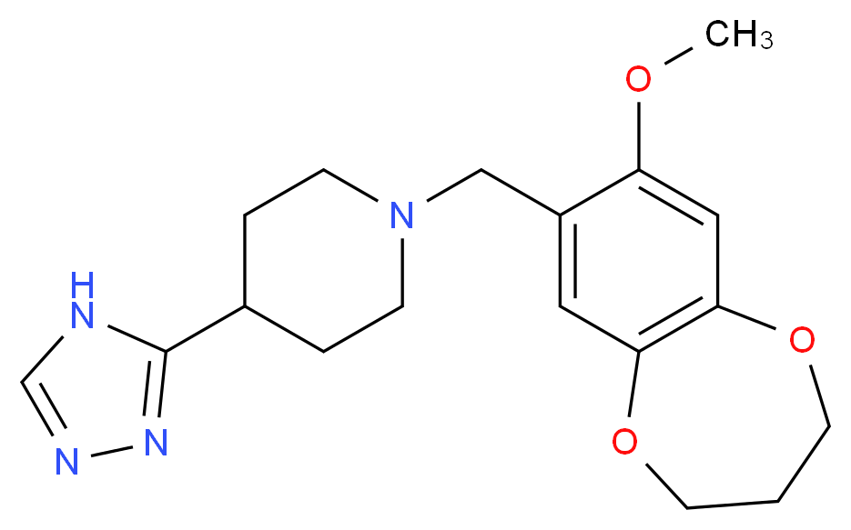 1-[(8-methoxy-3,4-dihydro-2H-1,5-benzodioxepin-7-yl)methyl]-4-(4H-1,2,4-triazol-3-yl)piperidine_分子结构_CAS_)