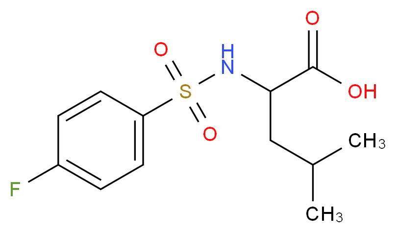 2-{[(4-Fluorophenyl)sulfonyl]amino}-4-methylpentanoic acid_分子结构_CAS_)